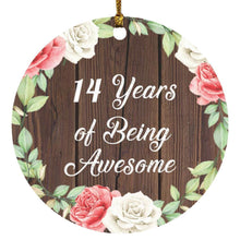 Load image into Gallery viewer, 14th Birthday 14 Years Of Being Awesome - Circle Ornament A